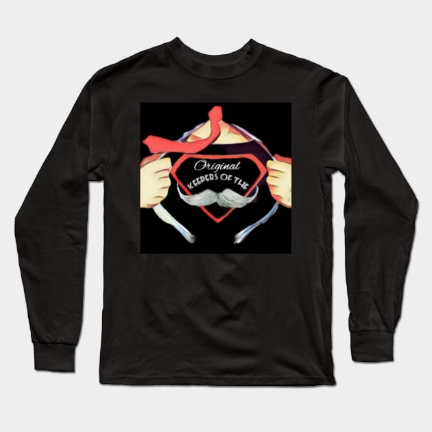 Keepers of the'Stache v2 Long Sleeve T-Shirt by Donut Duster Designs